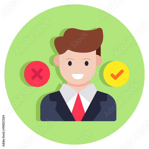 Modern design icon of choose candidate