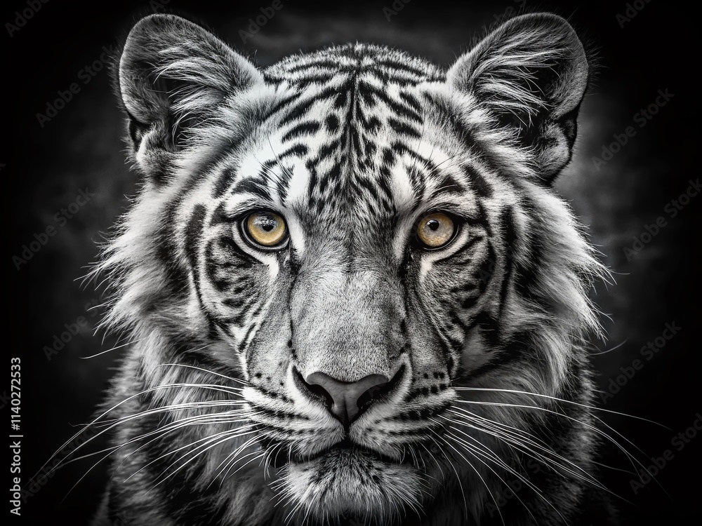 Obraz premium Black and White Animal Photography: Striking Portraits & Wildlife Images