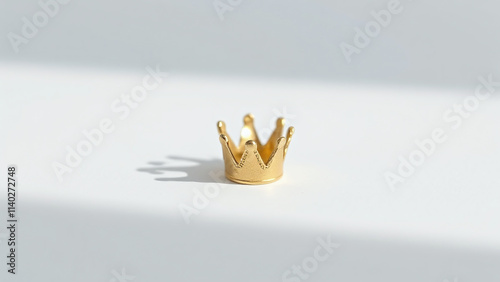 Gold-Lustered Crown Feve: A delicate and petite feve in the shape of a small crown, finished with a subtle gold luster glaze photo