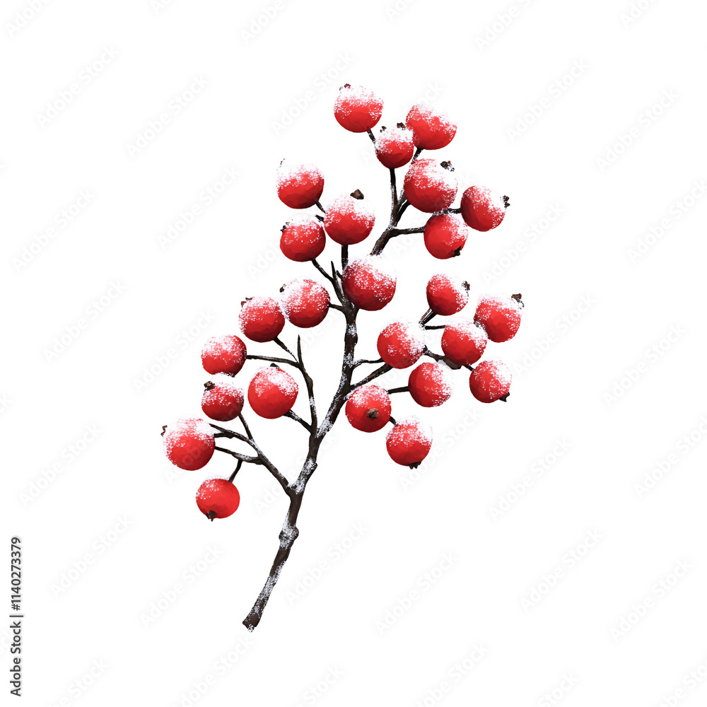 Winter Red Berries Harvest Clipart Vector Illustration Winter Red Berries Harvest Clipart Vector Illustration