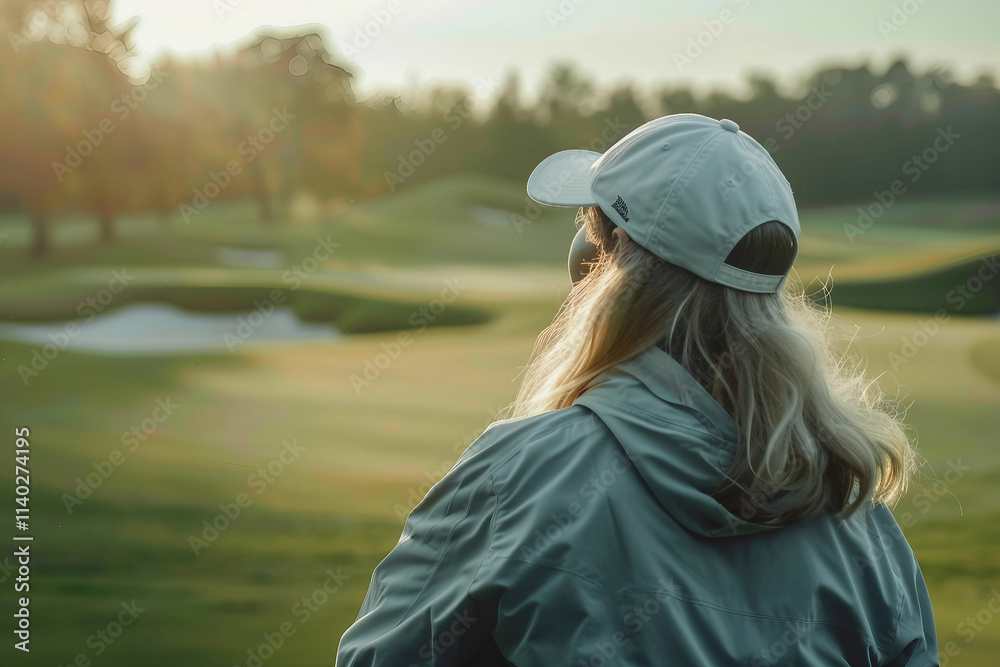 Generative AI Image of Golf Players Practicing in Golf Club Field Generative AI Image of Golf Players Practicing in Golf Club Field