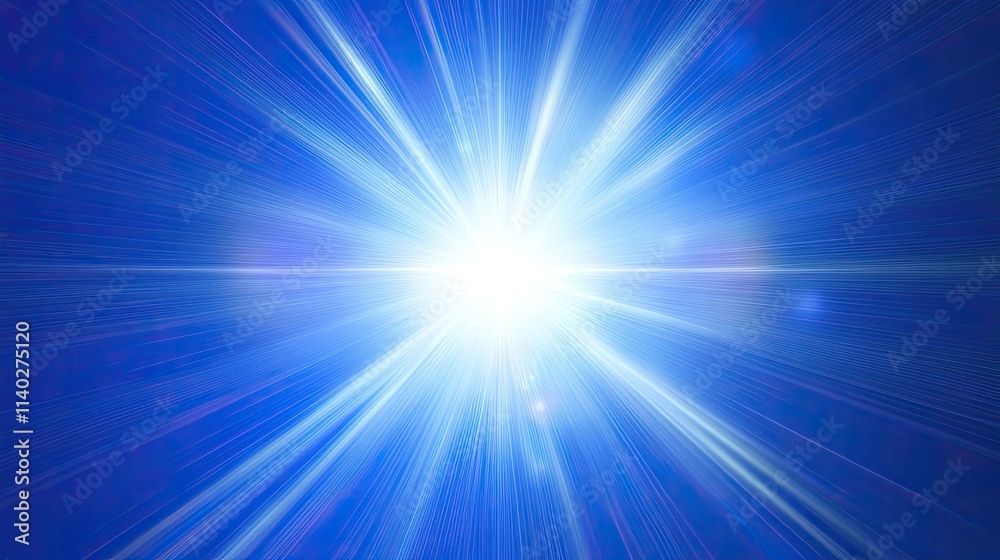 Bright Light Burst in Clear Blue Background for Creative Design Bright Light Burst in Clear Blue Background for Creative Design