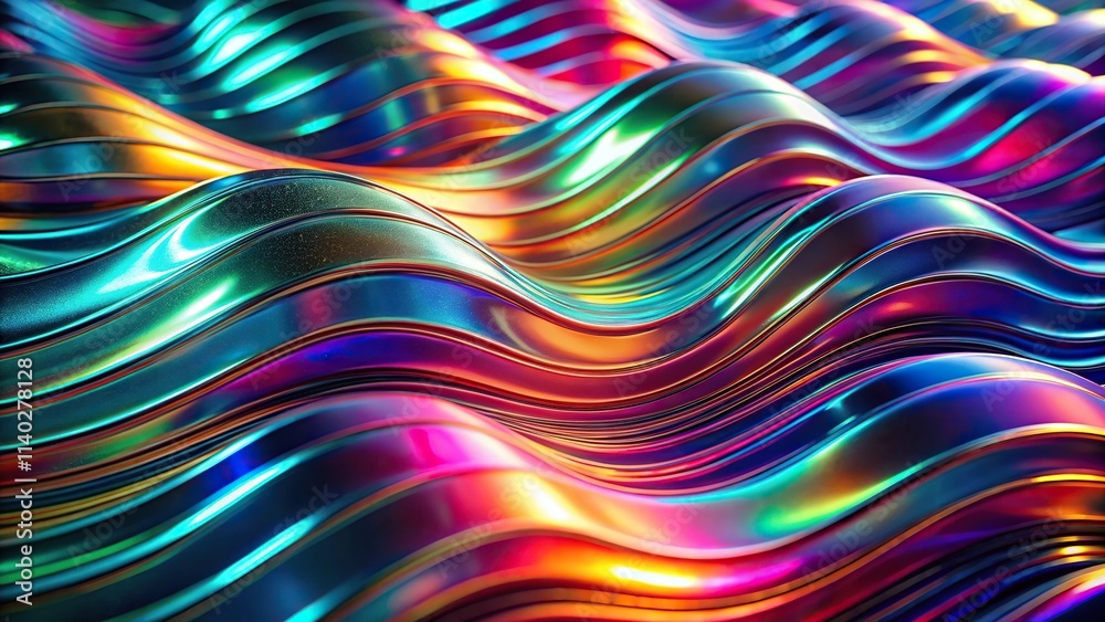 Obraz premium shiny reflective surface with wave pattern