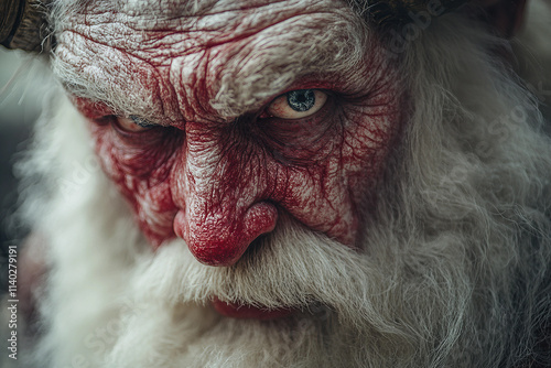Generative AI depiction of evil horror Santa Claus and his sinister alter ego in a dark Christmas theme