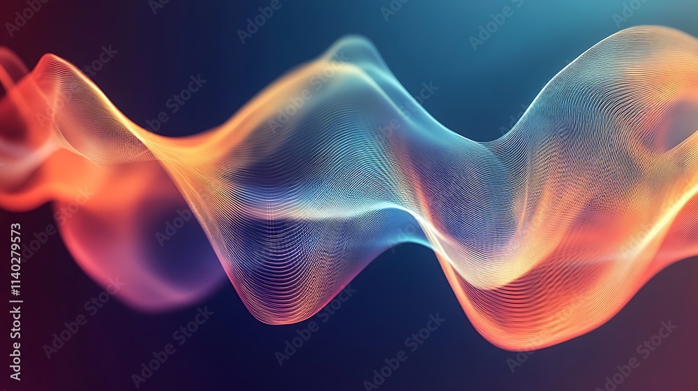 Obraz premium Calming Rhythms Illustration Featuring Soft Waves and Harmonious Abstract Patterns