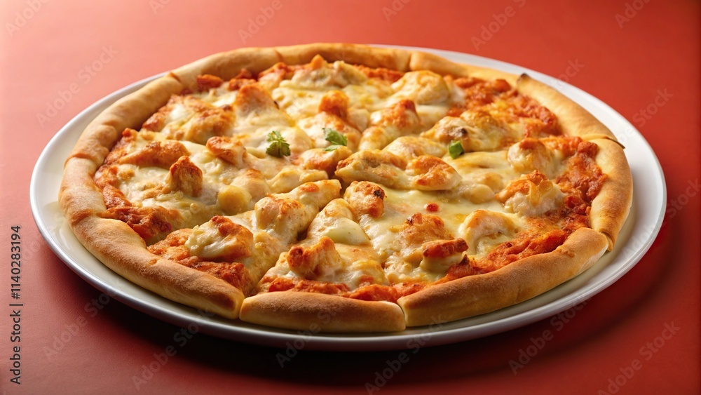 silhouette chicken and cheese pizza on plate against solid color background silhouette chicken and cheese pizza on plate against solid color background