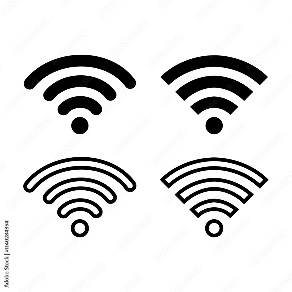 Set of Wifi symbol. Wireless area vector.