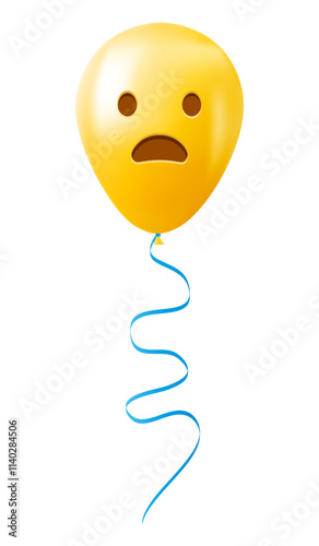 Emoji balloon with frowning face with open mouth Yellow emoji smile