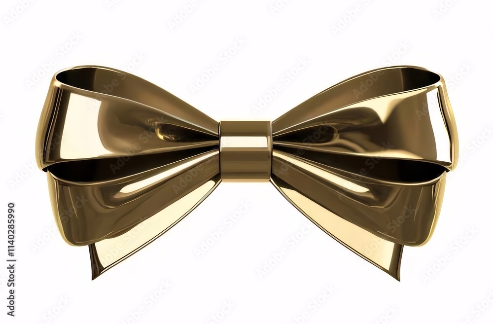 Golden metallic bow isolated on white background. Golden metallic bow isolated on white background.