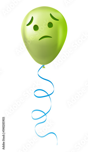 Emoji balloon with nauseated face Green emoji smile