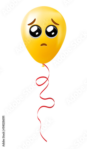 Emoji balloon with pleading eyes face Yellow emoji smile