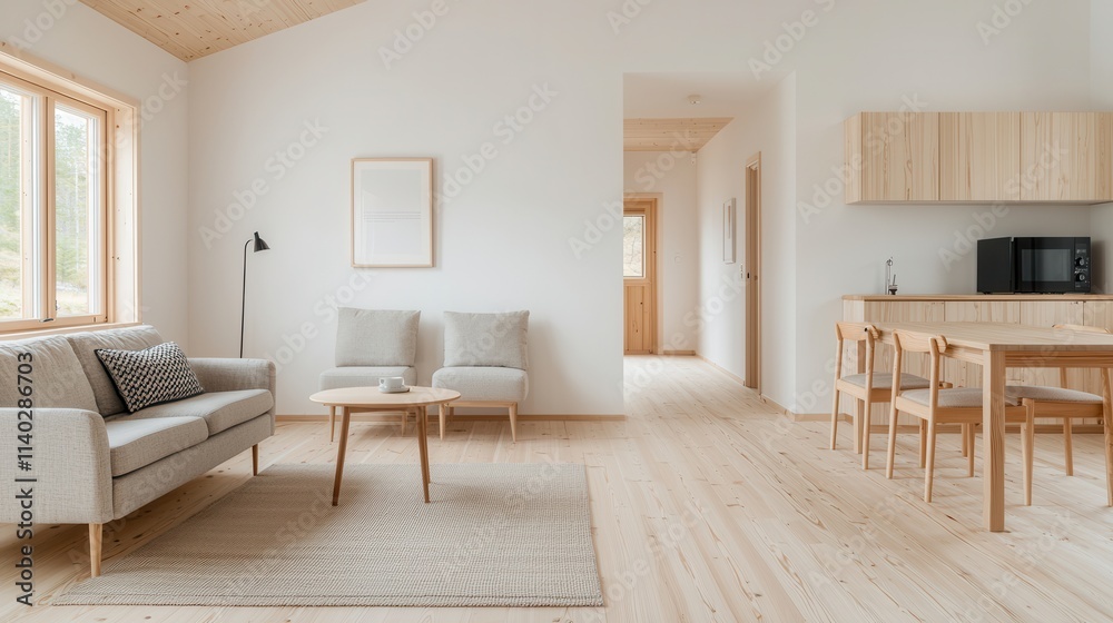 Fototapeta premium Modern Scandinavian Wooden Interior