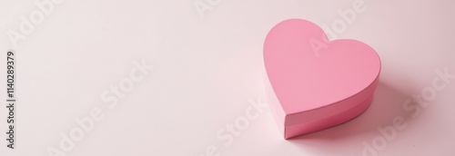 Gift pink boxes in the shape of a heart on a pale pink background, top view, space for text. Concept for valentine's day, mother's day, wedding