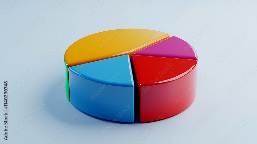 Obraz premium Clean financial document with pie chart showing revenue breakdown 