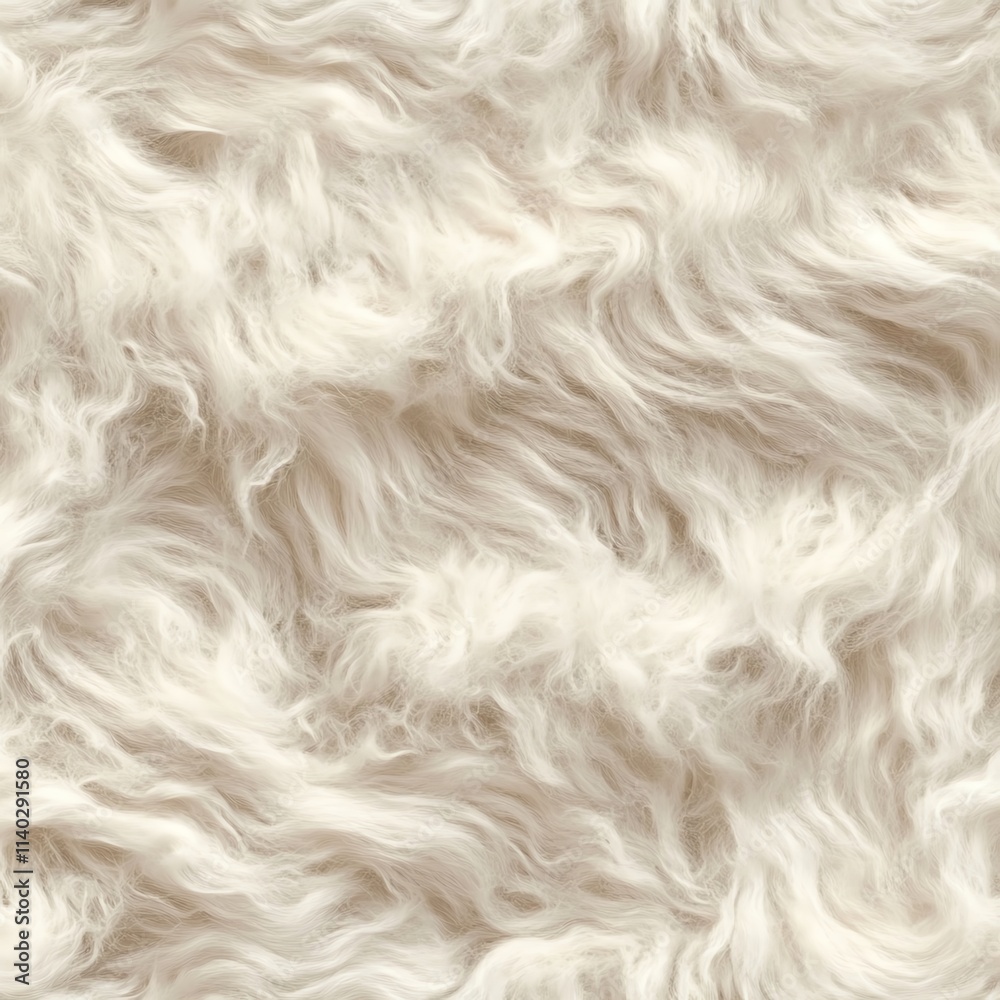 Fototapeta premium Soft white fur texture background with wavy patterns ideal for design and creatives.