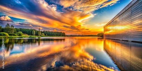 Wallpaper Mural Brushed Aluminum Landscape Photography: Stunning Nature Scenes with Metallic Texture Background Torontodigital.ca