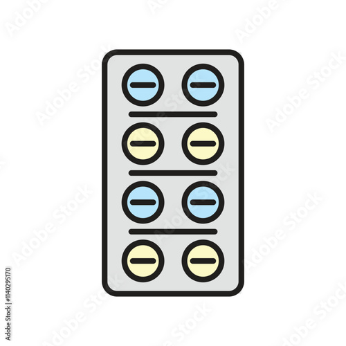 Pills icon, vector illustration, filled style, best used for web