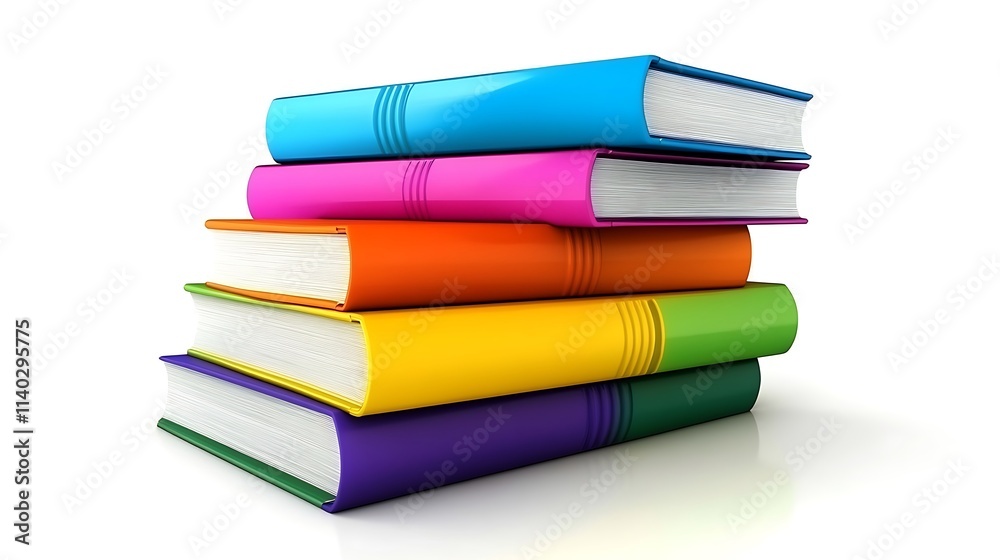 A stack of colorful books on white surface A stack of colorful books on white surface