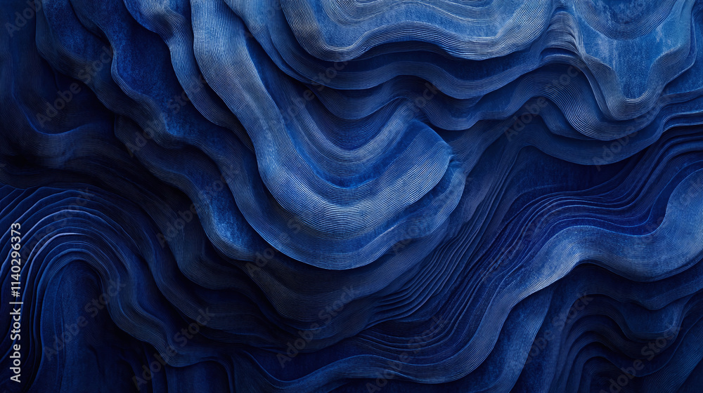 Obraz premium Abstract Blue Wave Pattern Deep Ocean Texture