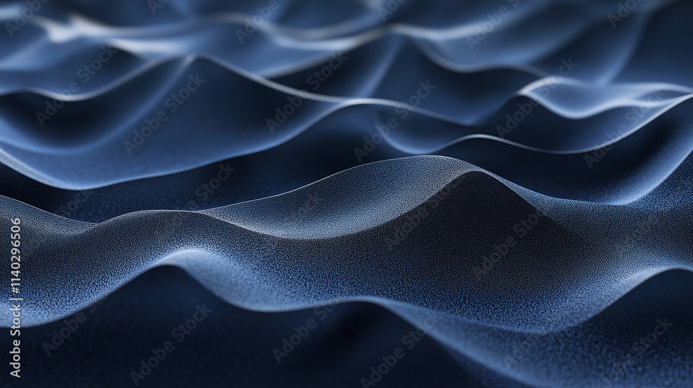 Obraz premium Abstract Blue Wave Pattern Smooth, Textured 3D Render
