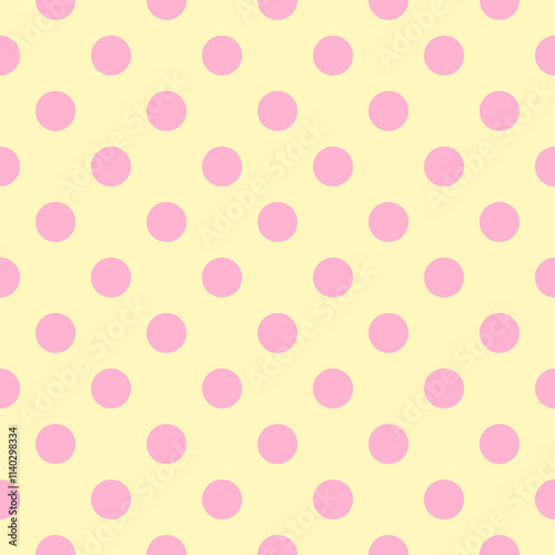 Cute Seamless Blend of Pink and Light Yellow. Polka dot pattern background