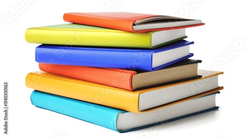 Wallpaper Mural A stack of colorful books on white surface  Torontodigital.ca