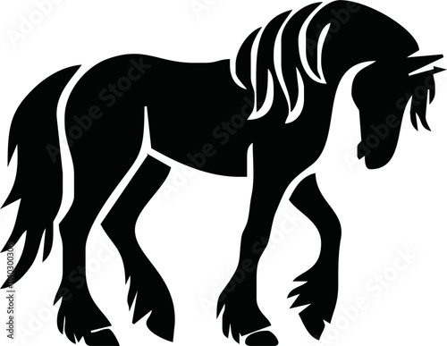 Silhouette Of Horse running Vector