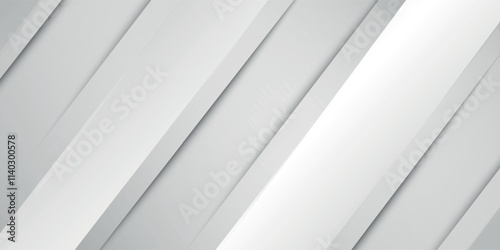 Panoramic geometric shapes on abstract white background