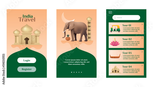 India Travel Mobile App Interface
