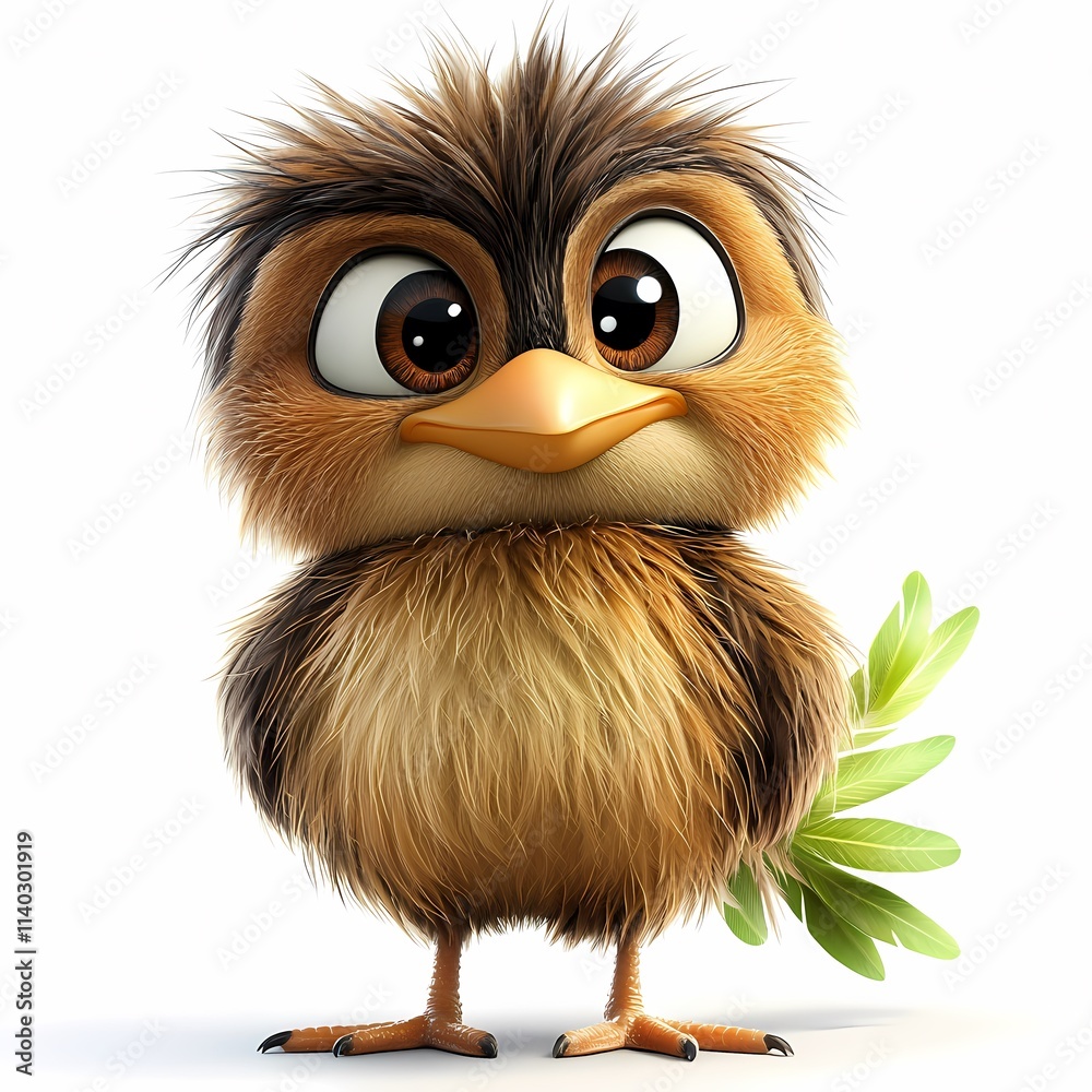 Obraz premium Vibrant Kiwi Bird Illustration on White Background