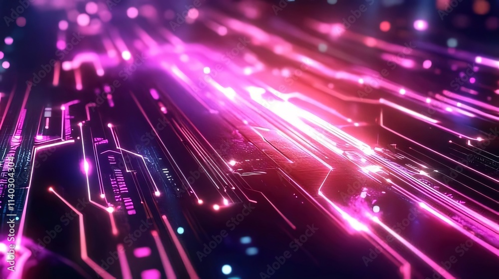 Abstract glowing pink and purple circuit board. Abstract glowing pink and purple circuit board.