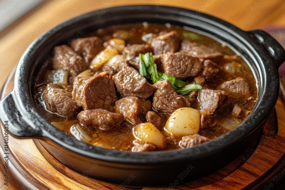 Gomtang is a traditional Korean soup made by slow cooking beef and offal Gomtang is a traditional Korean soup made by slow cooking beef and offal