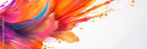 Colorful vector background with abstract shapes and splashes, on a white background. Vector illustration in a flat design Colorful splashes, with white space for text