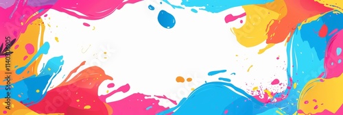 Colorful vector background with abstract shapes and splashes, on a white background. Vector illustration in a flat design Colorful splashes, with white space for text