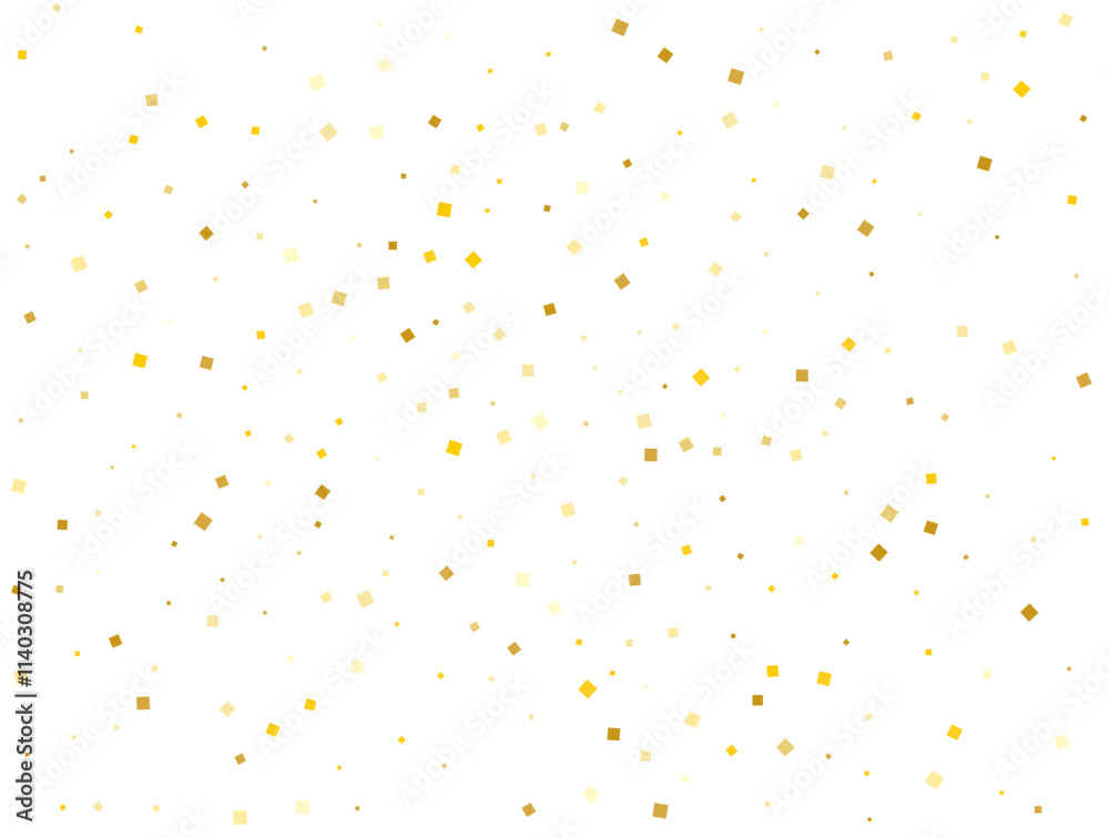 Gold Squares. Confetti celebration, Falling golden abstract decoration for party. Gold Squares. Confetti celebration, Falling golden abstract decoration for party.