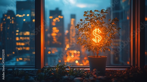 Flourishing Dollar Tree in Corporate Office Landscape photo