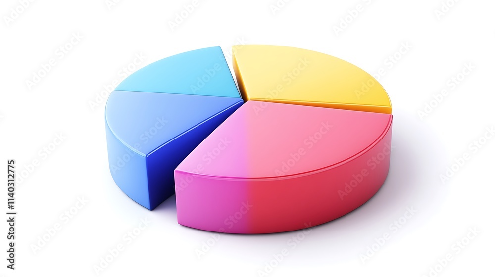 Obraz premium Clean financial document with pie chart showing revenue breakdown 