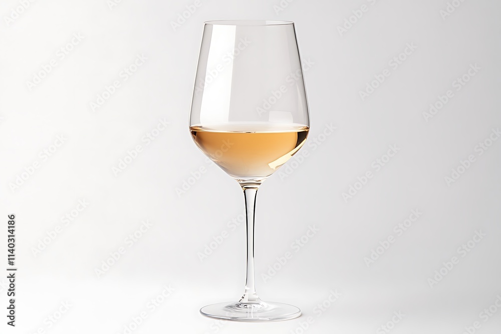 Elegant wine glass with wine on a clean white background Elegant wine glass with wine on a clean white background