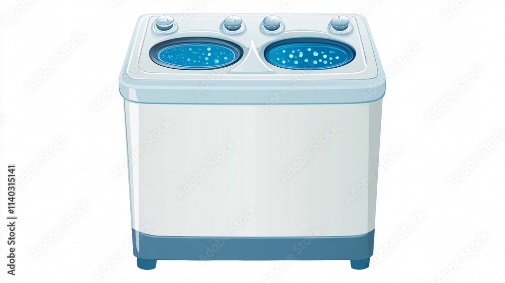 Modern Twin Tub Washing Machine Icon Isolated on Transparent Background Modern Twin Tub Washing Machine Icon Isolated on Transparent Background