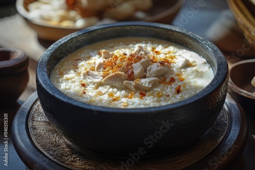 Korean crispy rice with yogurt milk chicken and sugar