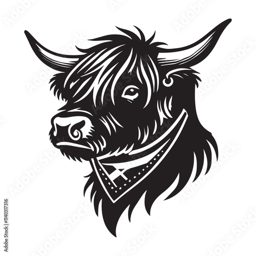 Cute Baby Highland Cattle Vector Art for Nursery Decor