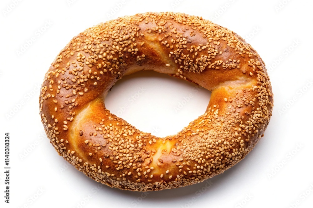 Simit bagel with sesame seeds on clear background Simit bagel with sesame seeds on clear background