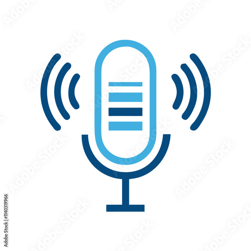 Podcast Microphone Icon Design.