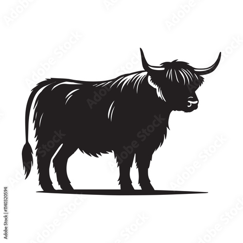 Charming Baby Highland Cattle Vector Art for Animal Lovers