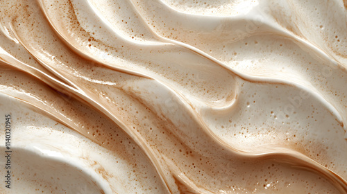 Creamy abstract texture with smooth coffee and milk swirls, Mocha Mousse