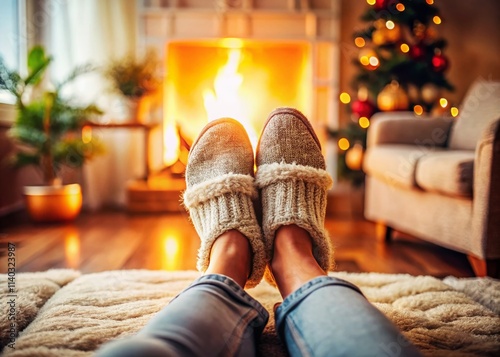 Cozy Home Slippers: Candid Photography of Comfortable House Shoes photo