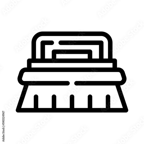 scrub brush line icon