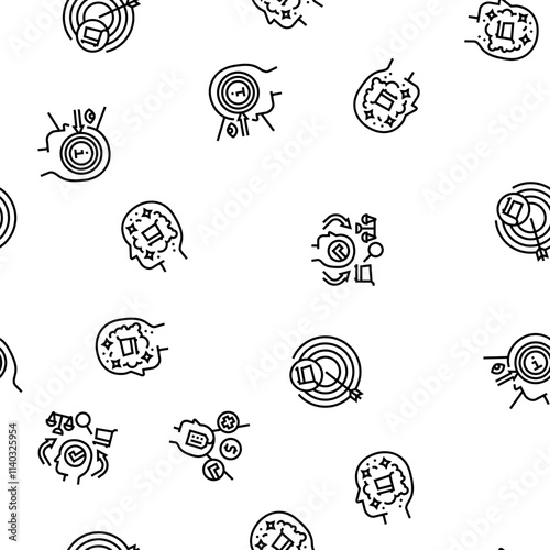 consumer behavior vector seamless pattern thin line illustration