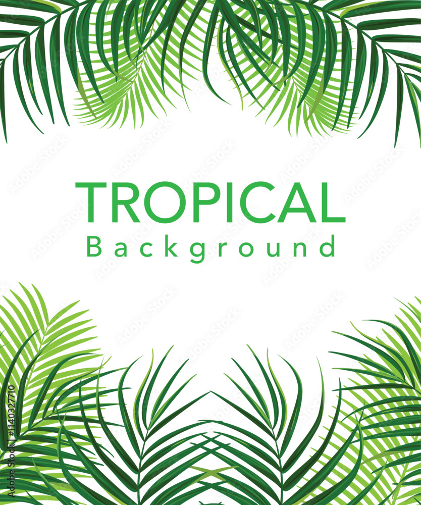 Fototapeta premium Palm Tree Leaf Silhouette Background Vector Illustrat stock illustration