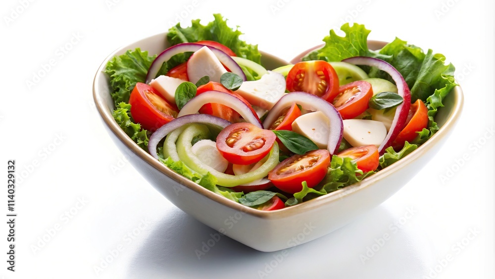 Sliced palm heart palmetto salad in ceramic bowl isolated on white background